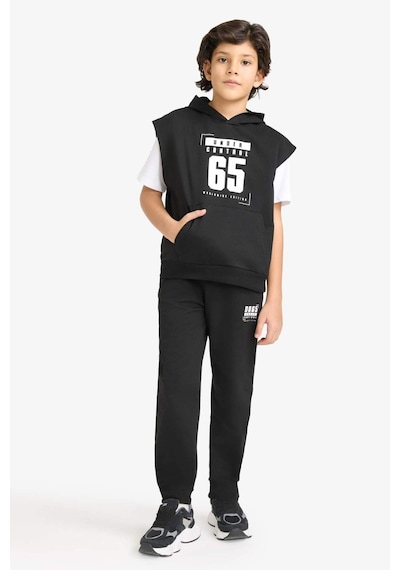 Defacto Erkek Çocuk 3lü Takım Kısa Kollu Tişört Sweatshirt Eşofman Altı G0629a826smbk81 Siyah-bk81