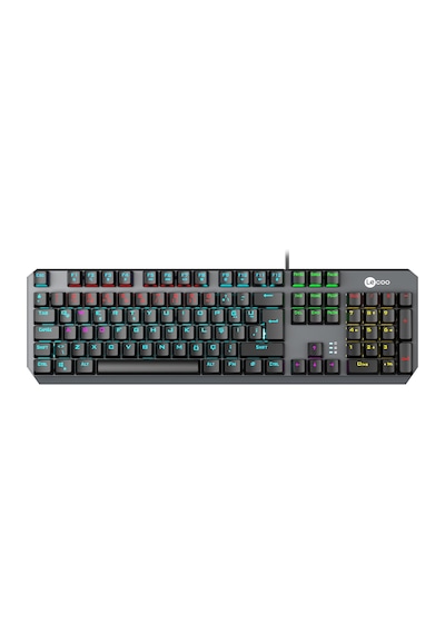 Lecoo GK301 USB Kablolu Blue Switch Makrolu RGB Gaming Mekanik Türkçe Q Klavye Metalik Gri