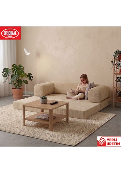 Herev 180x180 Cm 50 Dns Modüler Köşe Koltuk Fitilli Kadife Kumaş, Yatak Olabilen, Modern Tasarım Şark Köşe Krem Herev 180x180 Cm 50 Dns Modüler Köşe Koltuk Fitilli Kadife Kumaş, Yatak Olabilen, Modern Tasarım Şark Köşe Krem