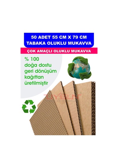 50 Adet 55cm X 79cm Baskısız Tabaka Oluklu Mukavva, Çocuk Etkinlik Kartonu, Maket Kartonu, Kargo Kartonu