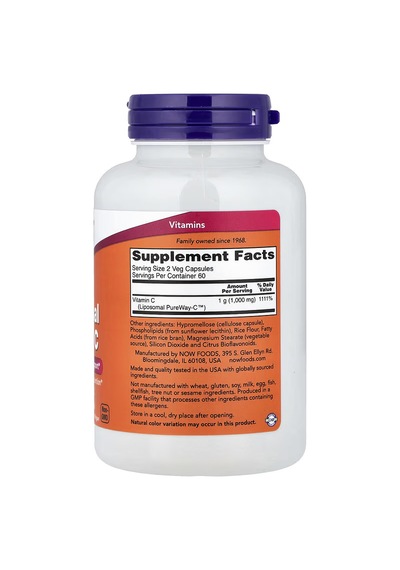 Now Foods Liposomal Vitamin C Immune & Collagen Support 120 Veg Caps