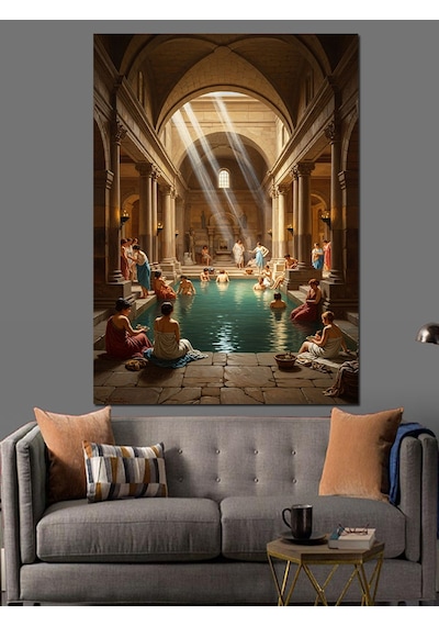Ahşap Tablo Tarihi Hamam Ve Işık Dekoratif Tablolar