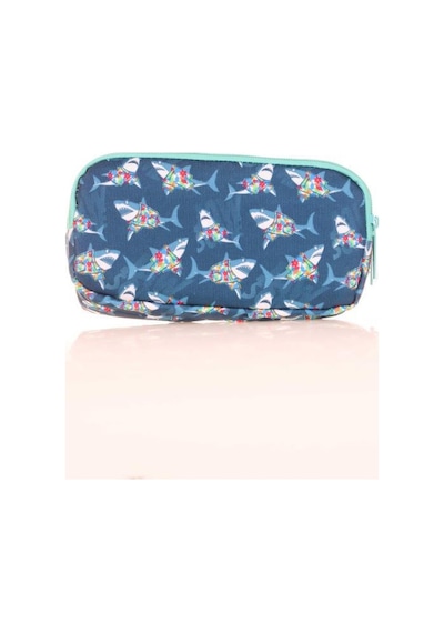 Kaukko Kids 3 Bölmeli Kalem Çantası Fast Shark Mavi L8167