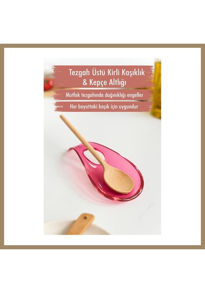 Bezos Akrilik Mürdüm Tezgah Üstü Kirli Kaşıklık & Kepçe Altlığı 22