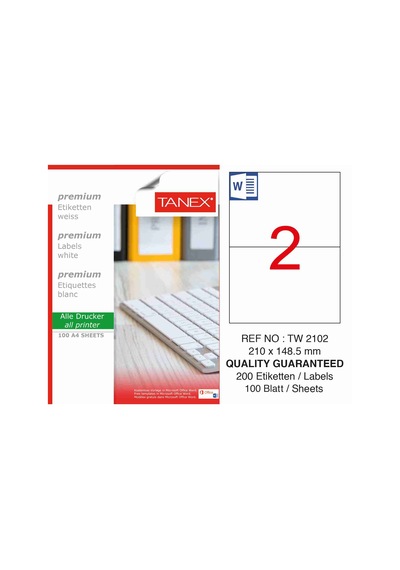 Tanex 210X148.5 Laser Etiket Tw-2102
