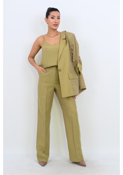 Dorne Moda Özel Koleksiyon 3 Lü Takım - Düğün - Mezuniyet - Ofis Şıklığı Yeşil Yeşil