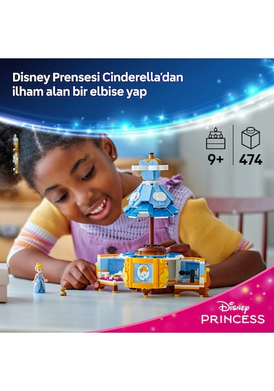 LEGO® ǀ Disney Princess Sindirella'nın Elbisesi 43266 - 9 Yaş ve Üzeri Prenses Seven Çocuklar için Yaratıcı Oyuncak Yapım Seti (474 Parça)