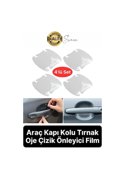 Araba Kapı Kolu Çizilme Koruyucu Şeffaf Film Yapışkanlı Boya Kaldırmaz Zarar Vermez Çizik Koruma