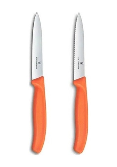 Victorinox 6.7799.2c1 Swiss Classic 2li 10cm Soyma Bıçağı Set, Turuncu Turuncu