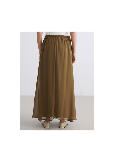 Lc Waikiki Alıta Cıty Farkıyla Lcw Modest Haki Düz Uzun Kadın Etek Haki - 931504791 Haki