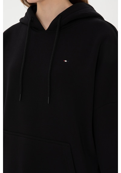 U.S. Polo Assn. Kadın Siyah Şardonlu Kapüşonlu Sweatshırt 50313567-VR046