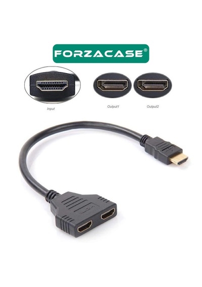 Forzacase 2 Port 4k Hdmı 1x2 Switch Ekran Monitör Splitter Çoğaltıcı Çoklayıcı Kablo 30cm - Fc1184