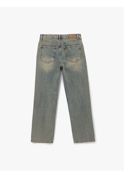 Koton Pamuklu Düz Kesim Düz Paça Jean Pantolon - Straight Jeans Green Cast 6wal40006md Yeşil Koton Pamuklu Düz Kesim Düz Paça Jean Pantolon - Straight Jeans Green Cast 6wal40006md Yeşil