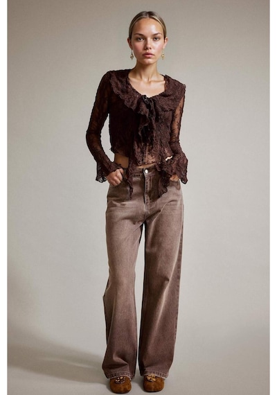 Defacto Wide Leg Geniş Bol Paça Jean Pantolon G2906ax25aubn336 Kahve
