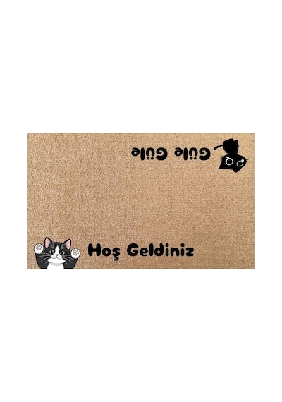 Tr Kaymaz Tabanlı Velür Coco Kapı Paspası 45x75 Cm Kalın 028 Diğer