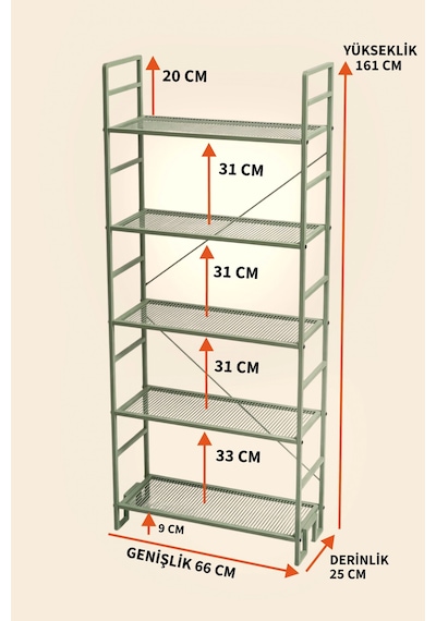 Dekoratif Yeşil Metal Kitaplık 5 Raflı Çok Amaçlı Stand Salon Ve Çalışma Odası Düzenleyici Haki Dekoratif Yeşil Metal Kitaplık 5 Raflı Çok Amaçlı Stand Salon Ve Çalışma Odası Düzenleyici Haki