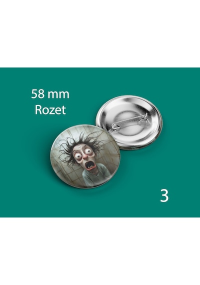 58 Mm Buton Rozet İğneli Çanta Kıyafet Rozeti Elektrikli Saç Çok Renkli