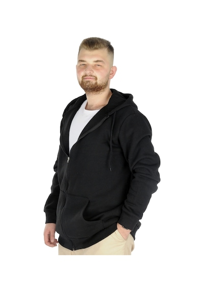 Mode Xl Büyük Beden Erkek Sweatshirt Zippered Recycle B20533 Siyah 001