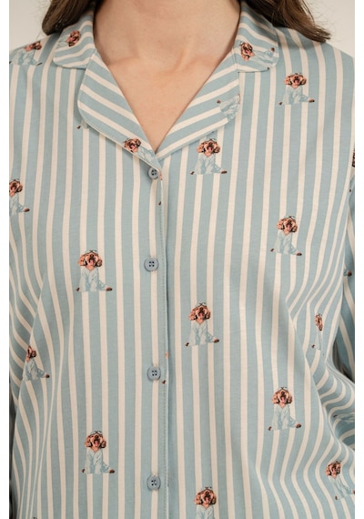 Arnetta Kadın Cute Puppy Yeşil Gömlek Pijama Takımı Ar3735-s-v1 Ar3735-s-v1