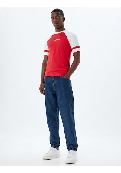 Koton Slim Fit Tişört Slogan Baskılı Bisiklet Yaka Kısa Kollu Biyeli Pamuklu Kırmızı 4sam11094hk Kırmızı Koton Slim Fit Tişört Slogan Baskılı Bisiklet Yaka Kısa Kollu Biyeli Pamuklu Kırmızı 4sam11094hk Kırmızı
