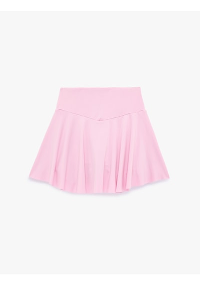 Koton Rahat Kalıp Yüksek Bel Spor Şort Etek Pembe 6sak40435nk Gül