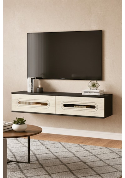 Tda1220atg - Rany120 Duvara Montaj Tv Stand, Tv Rafı, Tv Sehpası Antrasit - Traverten - Gold 120cm Tda1220atg - Rany120 Duvara Montaj Tv Stand, Tv Rafı, Tv Sehpası Antrasit - Traverten - Gold 120cm