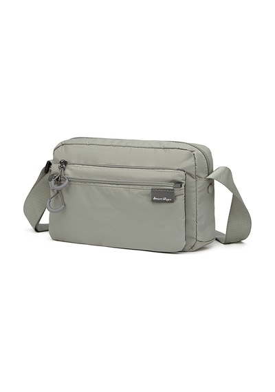 Smart Bags Açık Gri Orta Boy Çok Cepli Ultra Hafif Kumaş Kadın Omuz Ve Postacı Çanta Diğer