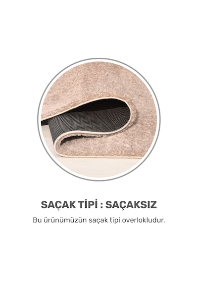 Puffy Bej Yumuşak Peluş Halı Kaymaz, Yıkanabilir, Salon Mutfak Antre İçin Halı Yolluk