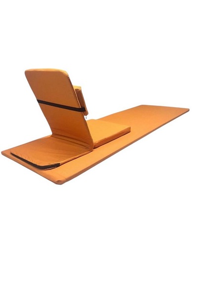 Backjack Meditasyon Sandalyesi Destekli Yer Minderi + 60x180 Kumaş Mat - Backjack 3xl Turuncu