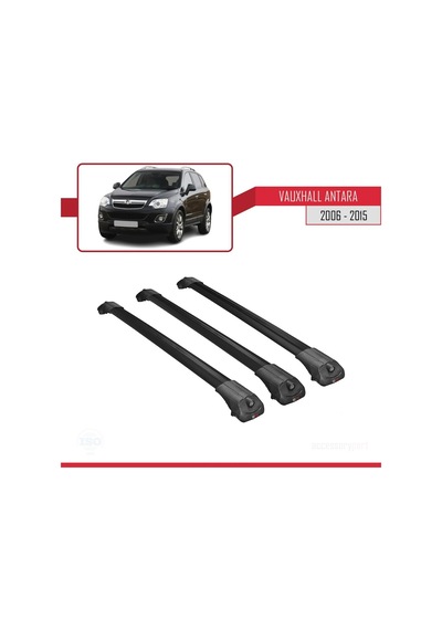 Vauxhall Antara 2006-2015 Arası İle Uyumlu Ace-1 Ara Atkı Tavan Barı Siyah 3 Adet Bar