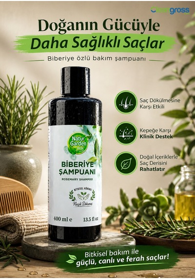 Natur Garden Fresh Naturgarden Biberiye Özlü Saç Bakım Şampuanı 400 Ml Besleyici Ve Güçlendirici Bakım, Tüm Saç Tipleri İçin