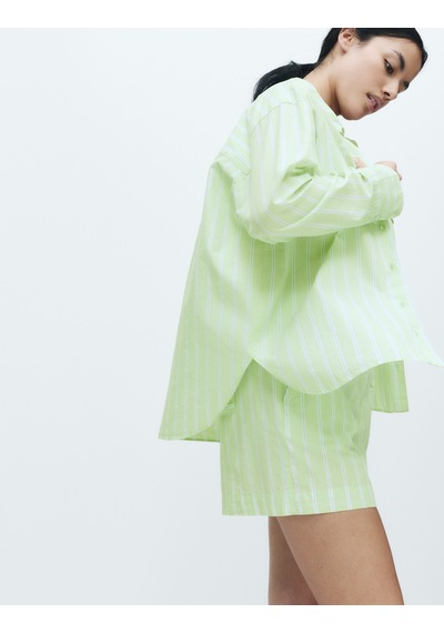 Marks & Spencer Çizgili Pijama Üstü T37003703T Yeşil