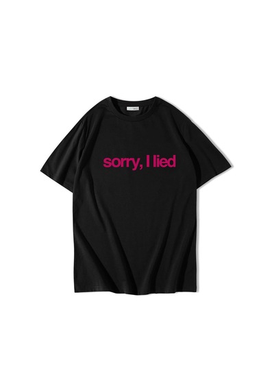 Brz Collectıon Brz Collection Unisex Oversize Sorry, I Lied T-shirt Siyah
