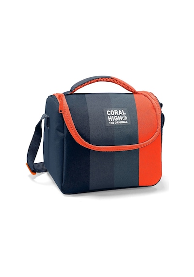Coral High Erkek Çocuk İlkokul Beslenme Çantası, Siyah Turuncu Renkli Çizgili, Isı Yalıtımlı Çok Renkli