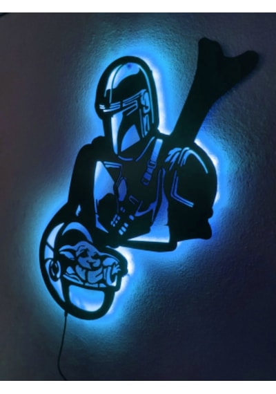 Star Wars Baby Yoda Led Işıklı Tablo (523524750)