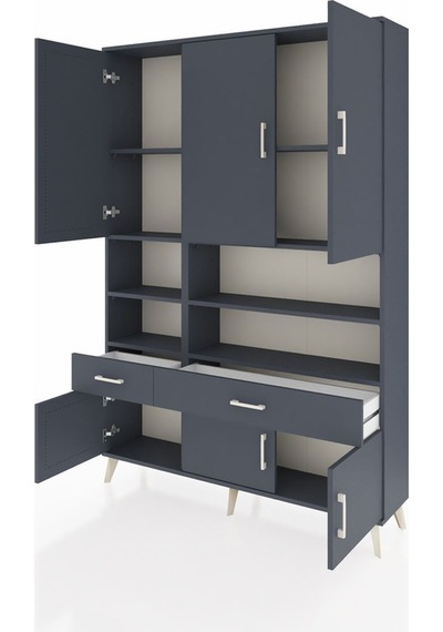 Arges Dolap 8 Raflı 2 Çekmeceli 6 Kapaklı 132x30x195 Antrasit-antrasit/antrasit Antrasıt/antrasıt Arges Dolap 8 Raflı 2 Çekmeceli 6 Kapaklı 132x30x195 Antrasit-antrasit/antrasit Antrasıt/antrasıt