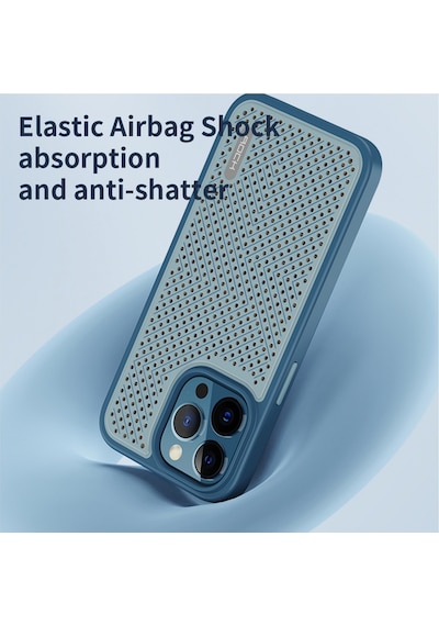 Rock Apple Uyumlu iPhone 14 Pro Graphene Serisi Isı Dağılımlı Kılıf Mavi Mavi