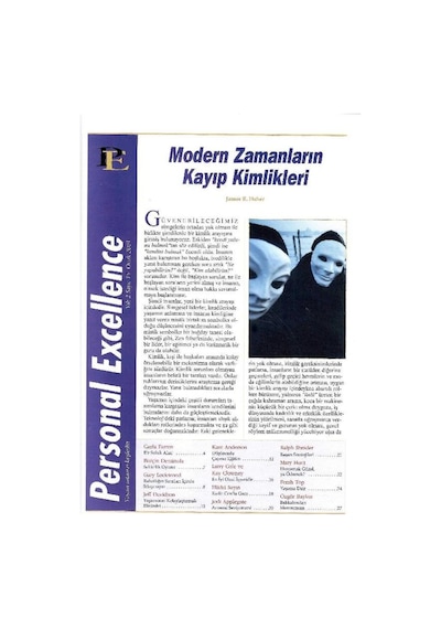 Personal Excellence - Yaşam Rotanızı Keşfedin - Modern Zamanların Kayıp Kimlikleri - Retro Eski Basım Koleksiyon Ocak 2001 Yıl:2 Sayı:15