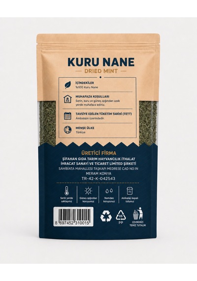 Şifahan Kuru Nane 1 Kg 1000 G Katkısız, Yoğun Aromalı Yemeklik Baharat