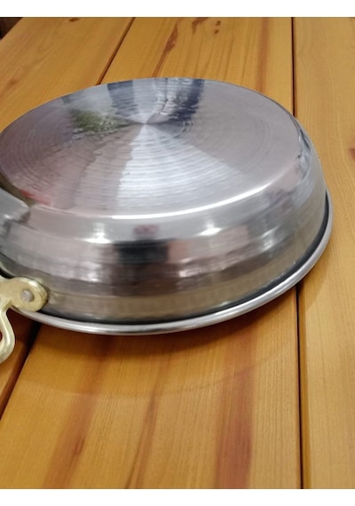 2'li Sahan Menemen Tava Seti, Sarı Kulplu 18 Cm Ve 20 Cm Dövme İşçilikli Çelik Metalik