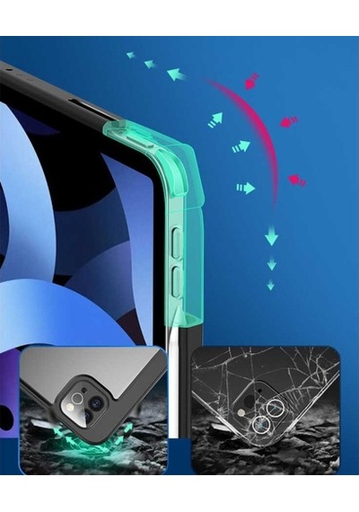 Apple Uyumlu iPad Pro 12.9 5. Nesil 2021 Kılıf Kalem Bölmeli Şeffaf Case