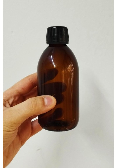 Lexroo Amber Ecza Şişesi, 250 Ml, Kahverengi Cam, Plastik Contalı Kilit Kapak