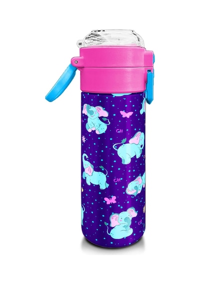 Coral High Kids Mor Pembe Fil Desenli Pipetli Ve Direkt İçim Çelik Termos 500 Ml 31970 Mor - Açık Pembe