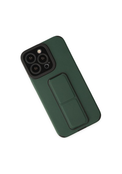 Apple iPhone Uyumlu  14 Pro Kılıf Mega Standlı Silikon -  Yeşil