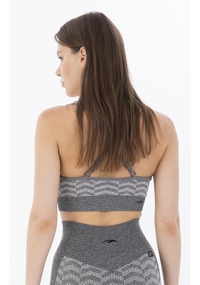 Maraton Active Slimfit Kadın V Yaka Kolsuz Koşu Siyah Bra 813089-Siyah