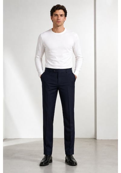 Bihan Store Erkek Düz Kesim Zeta Gabardin Kumaş Slim Fit Pantolon 2026-lacivert
