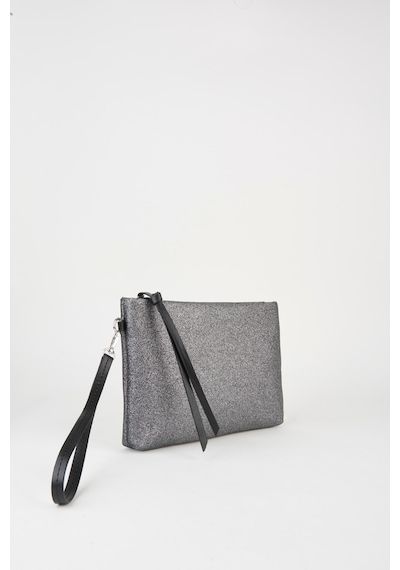 Vivaq Kadın Bellis Simli Gri Astarlı Suni Deri Bilek Askılı Portföy El Ve Clutch Çanta GRİ