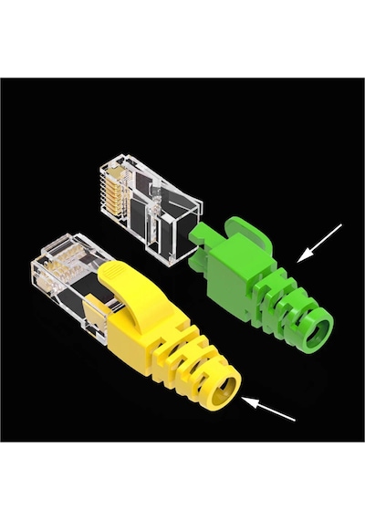 500 Adet - Yeni Nesil Cat5e / Cat6 Rj45 Koruyucu Kılıf Boot - Renkli