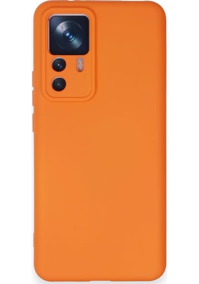 Xiaomi Mi 12t Pro İçi Kadife Kaplı Esnek Silikon Kapak Ryc/ Nano Lansman Turuncu