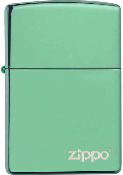 Zippo High Polish Green Logo Dizayn Çakmak Yeşil